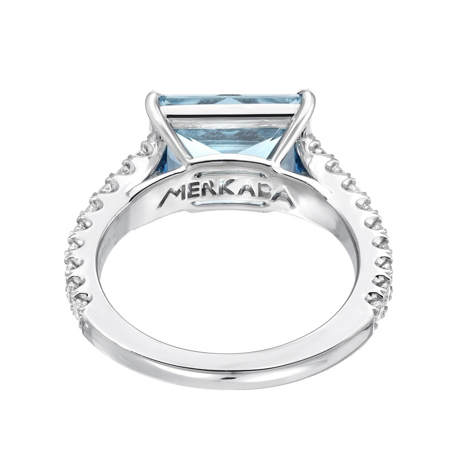 princess cut aquamarine ring