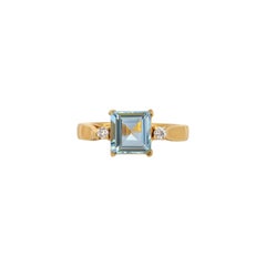 Aquamarine Emerald Cut Diamond Two
