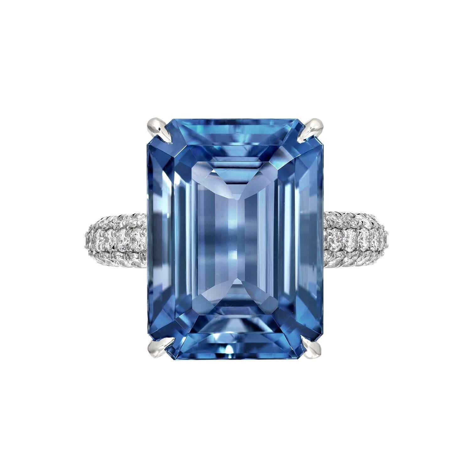 emerald cut blue diamond