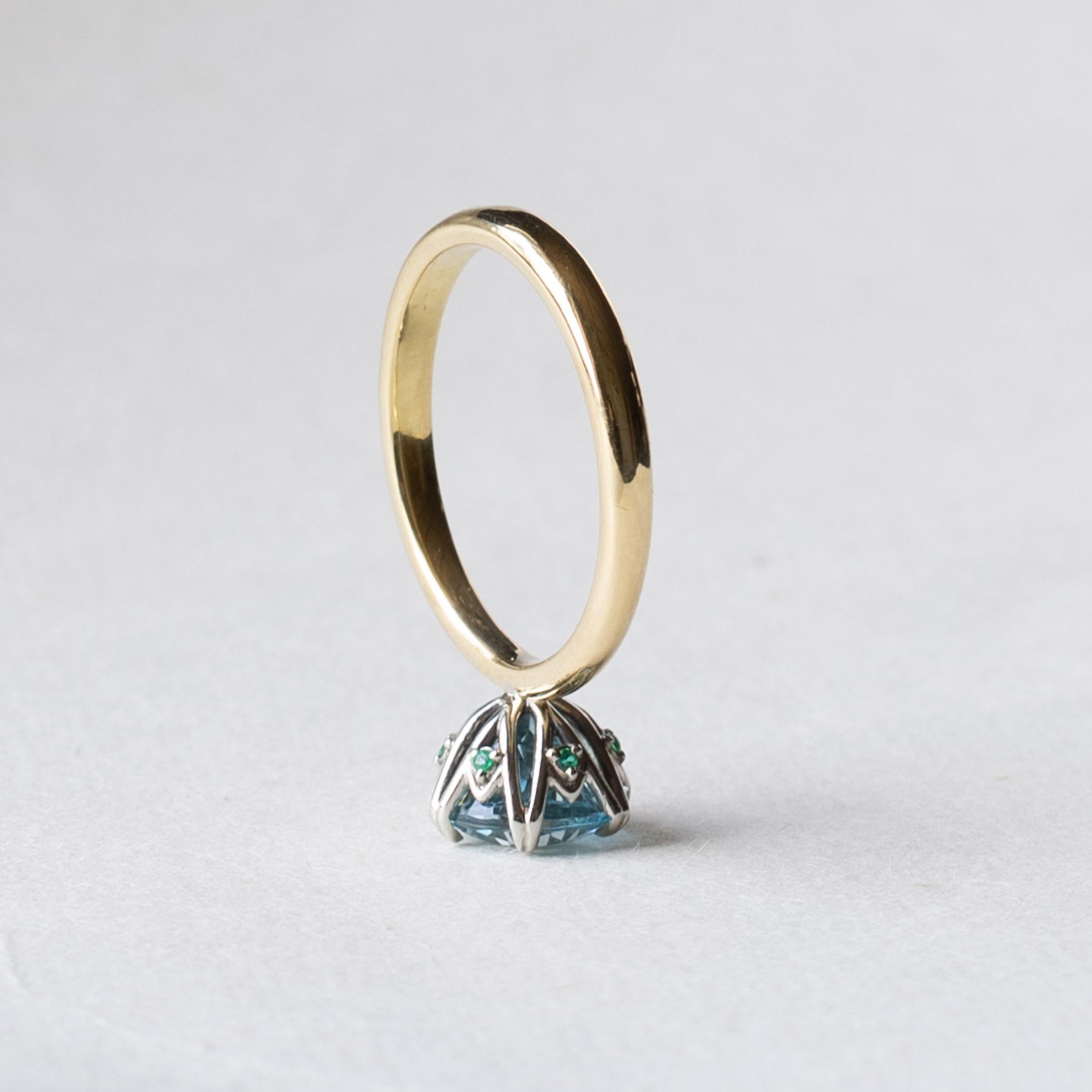 Anello di fidanzamento con acquamarina In condizioni Nuovo in vendita a Wallingford, CT