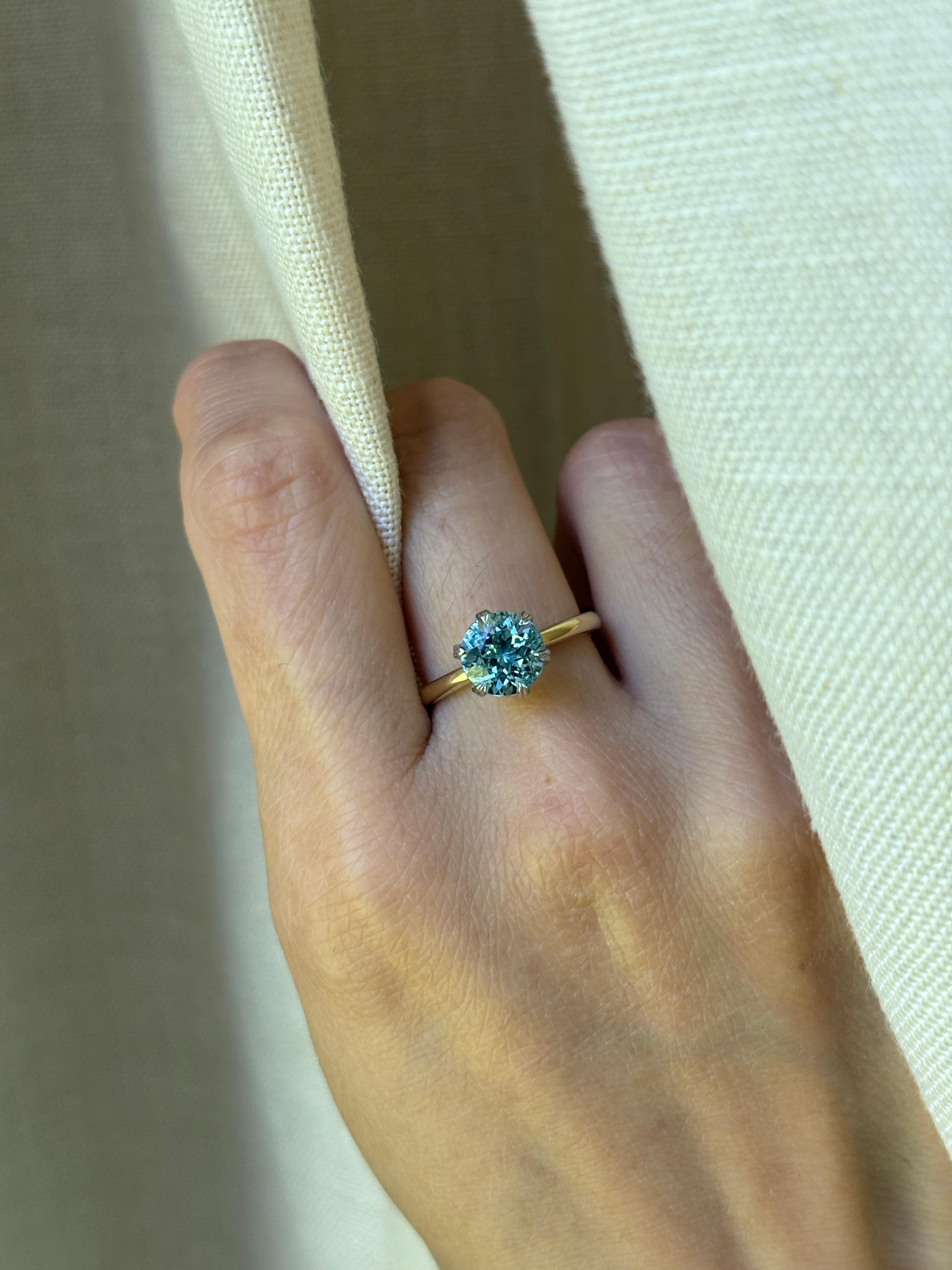 Anello di fidanzamento con acquamarina in vendita 1