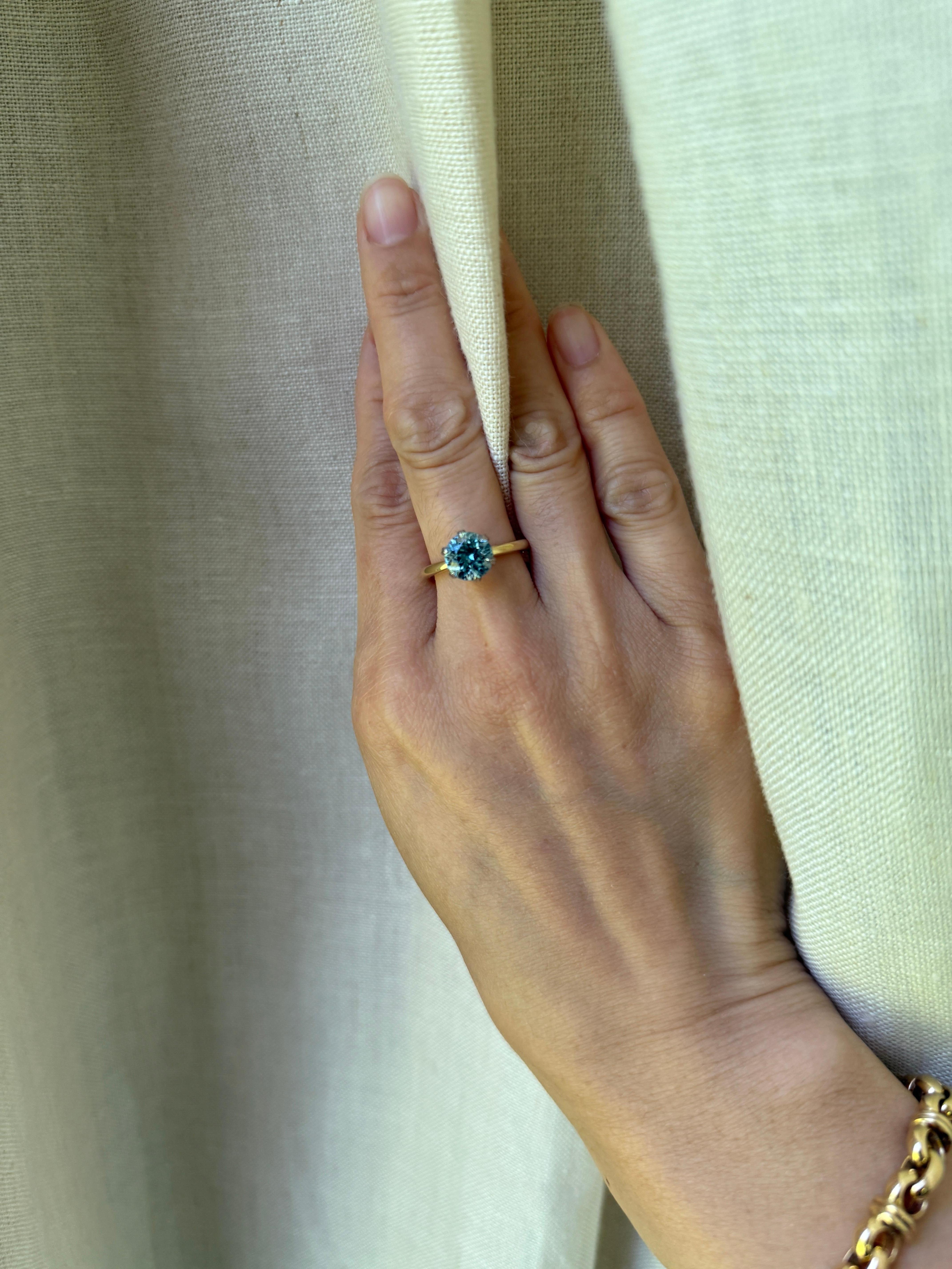 Anello di fidanzamento con acquamarina in vendita 3