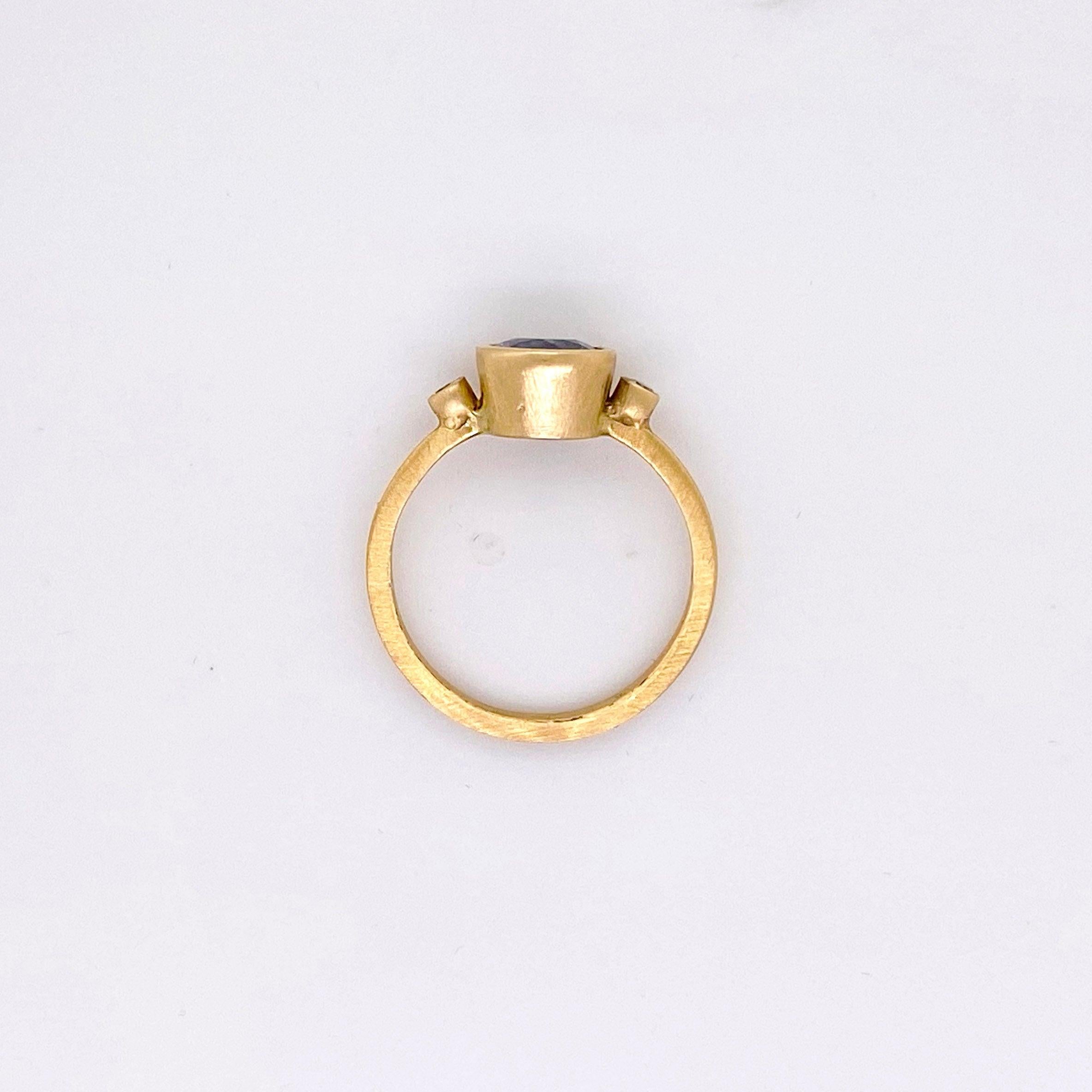 For Sale:  Aquamarine Engagement Ring, Yellow Gold Three-Stone Ring with Aqua Wedding Ring 5