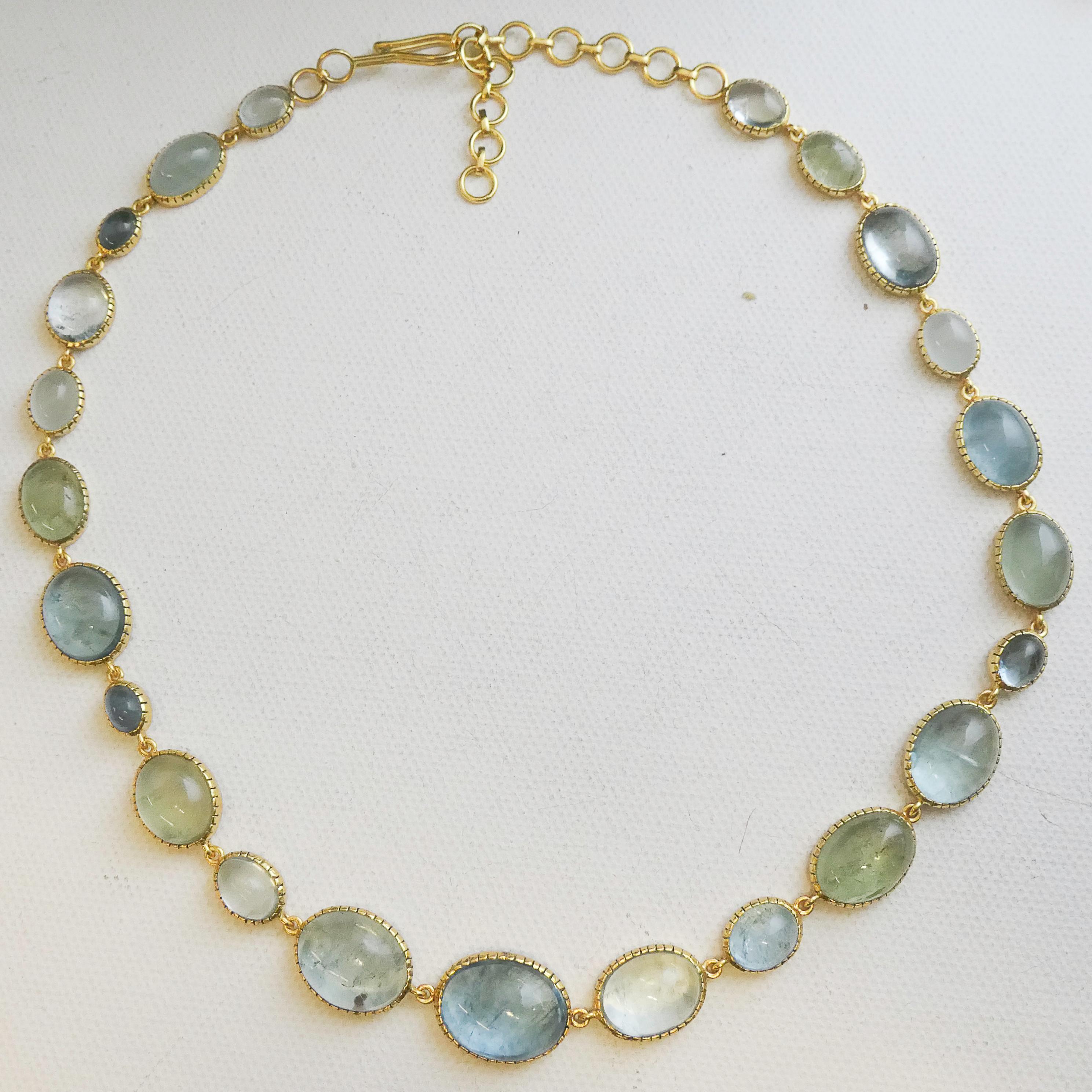 Collana in argento placcato oro con acquamarina In condizioni Nuovo in vendita a Oslo, 03