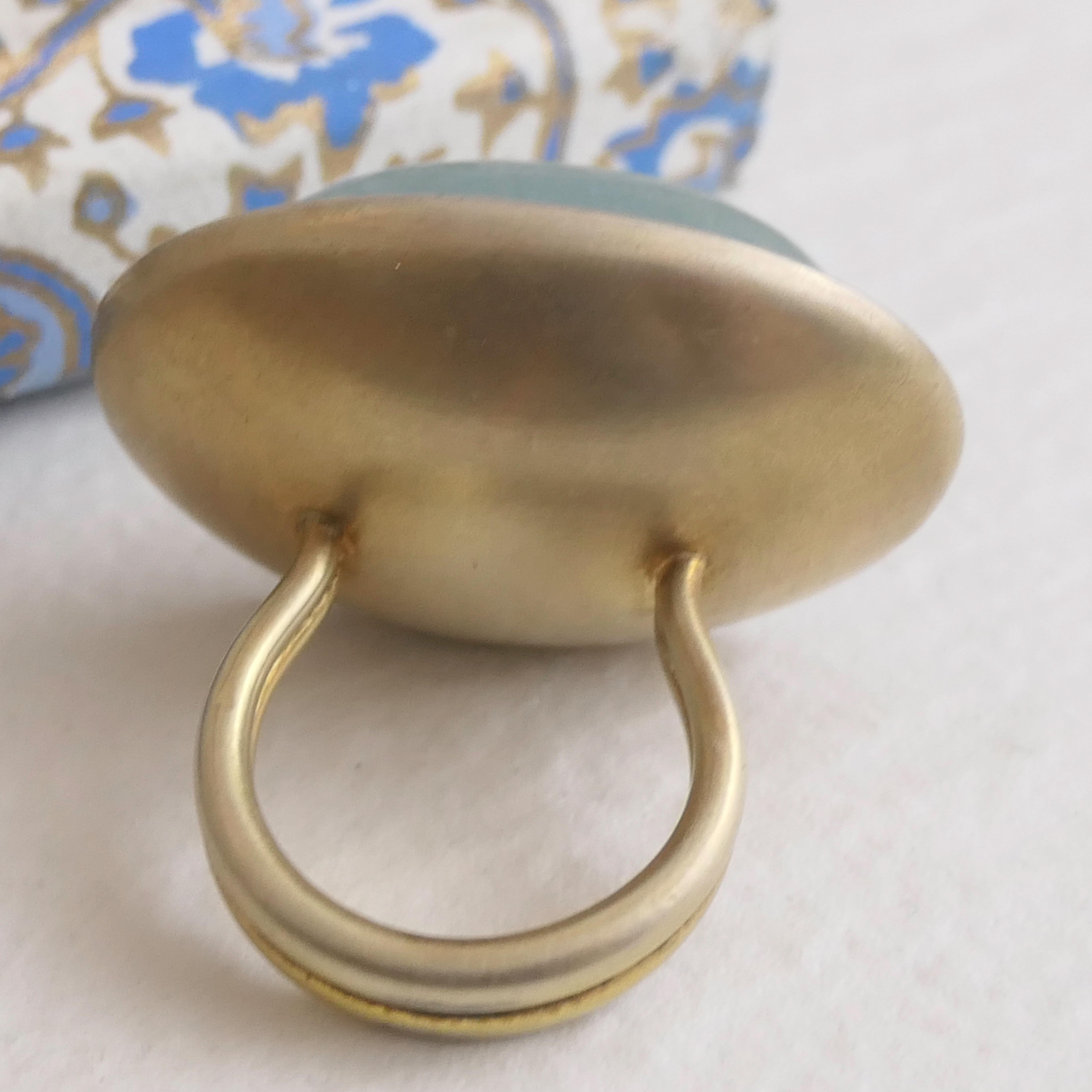 Anello in argento placcato in oro con acquamarina, misura 8 - Anello da cocktail In condizioni Nuovo in vendita a Oslo, 03