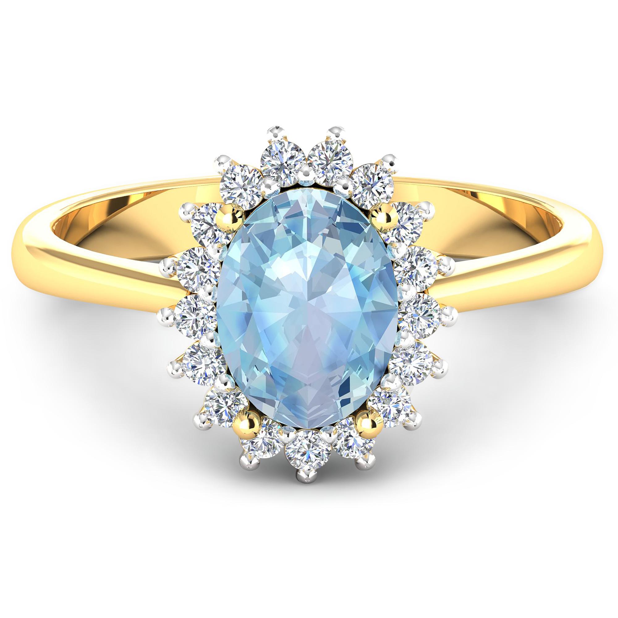 14k gold aquamarine ring