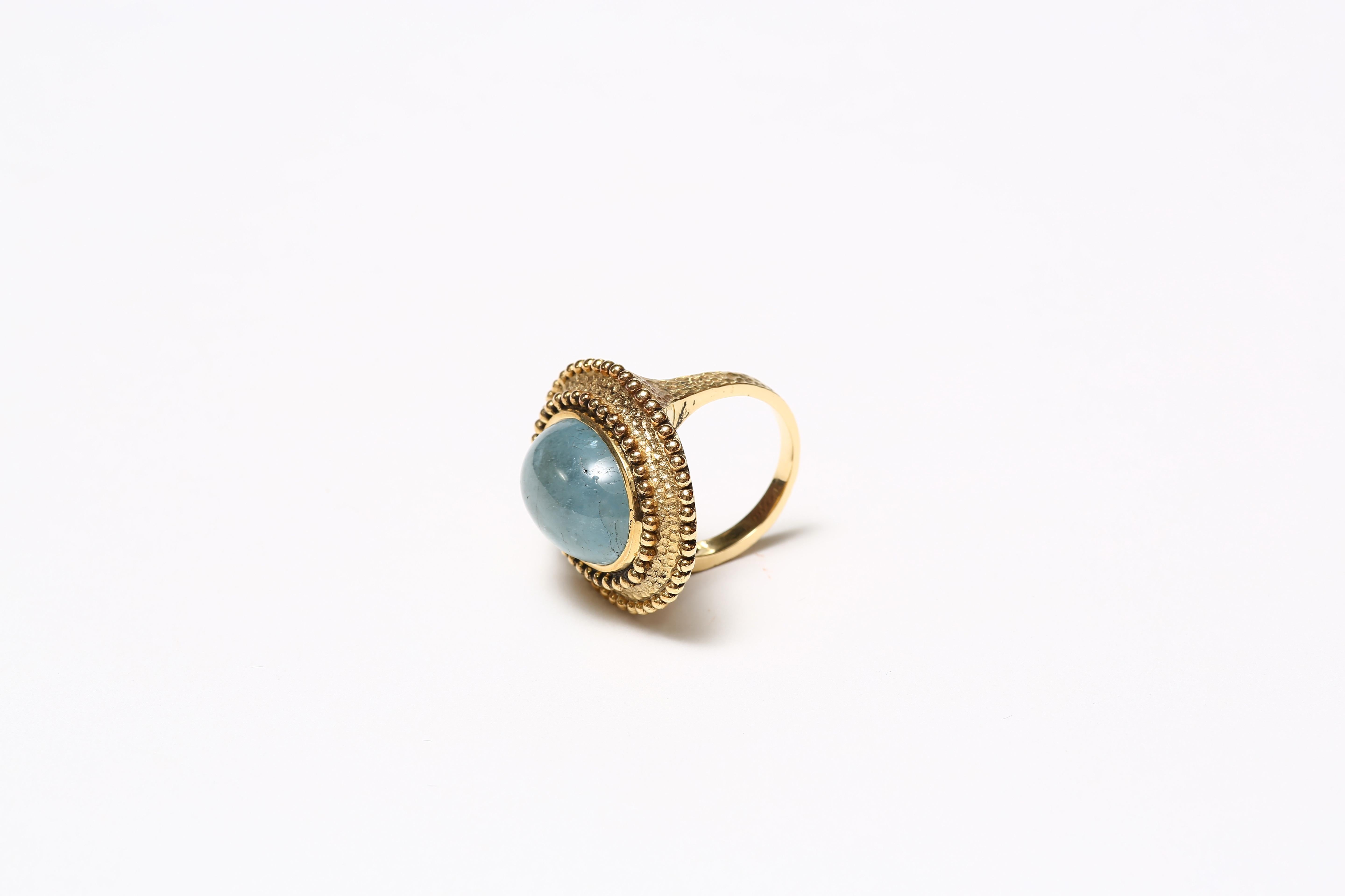 Contemporary Aquamarine Gold Ring For Sale