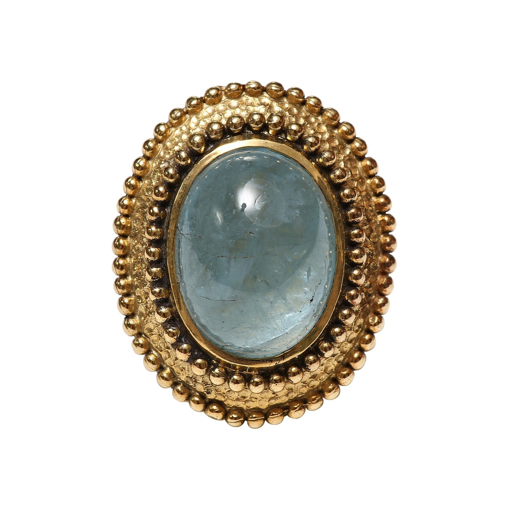 Aquamarine Gold Ring For Sale