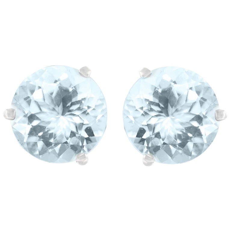 Aquamarine Gold Set Earrings For Sale at 1stdibs