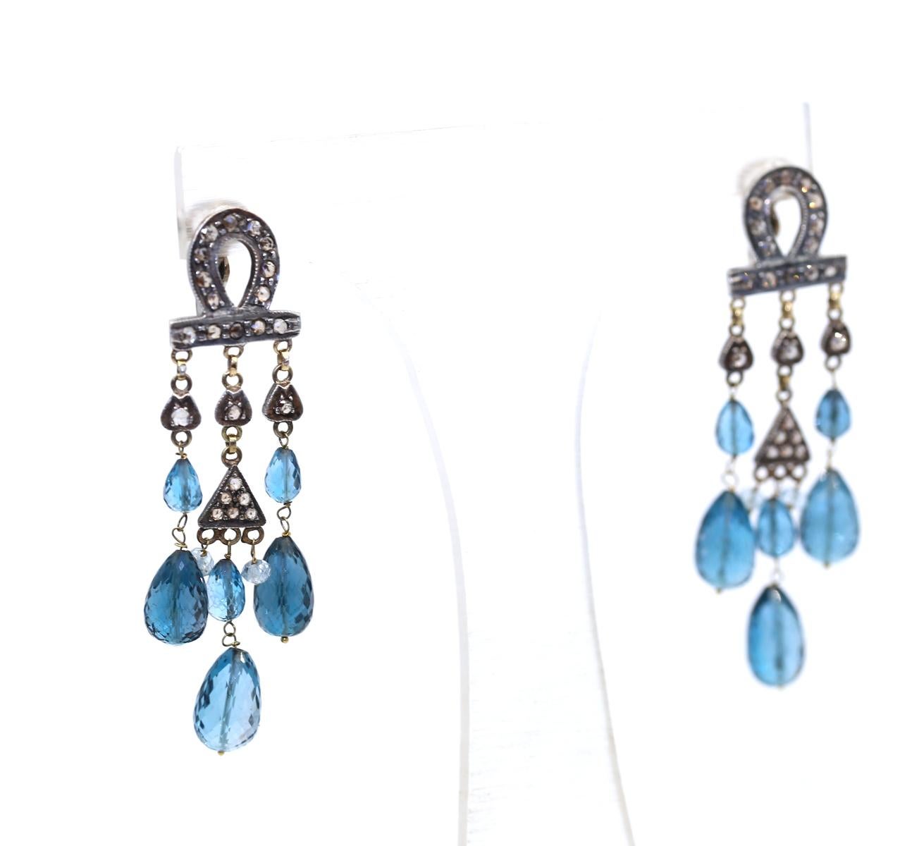 aquamarine chandelier earrings
