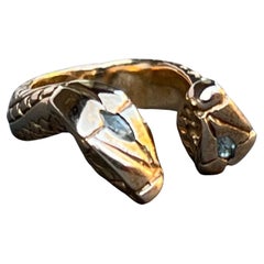 Aquamarine Gold Snake Ring Animal Ring Marquis J Dauphin