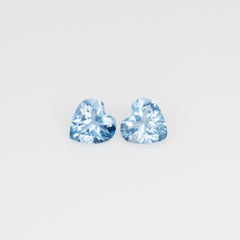 Aquamarine heart shape pair, 0.73 cts