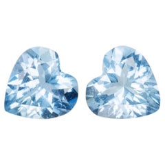 Aquamarine heart shape pair, 0.73 cts
