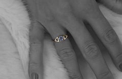 Bague en or blanc et or jaune 18k avec aigue-marine par Alexander Leyser