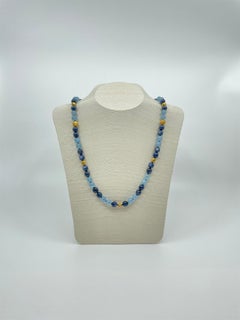 Aquamarine, Kyanite & 18K Gold Necklace