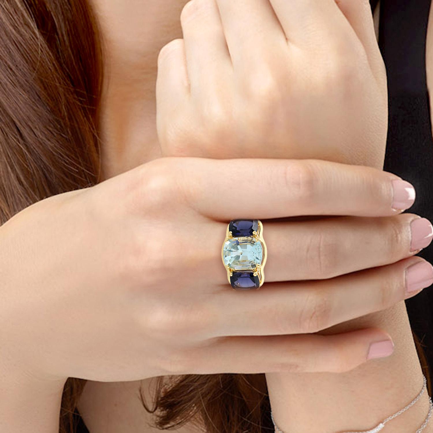 18KT:7.632g, Aqua:5.51ct,Ioli:3.82ct,