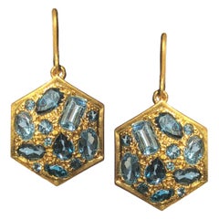 Aquamarine London Blue Topaz Gold Earrings by Lauren Harper