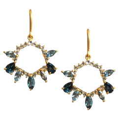 Aquamarine London Blue Topaz Gold Earrings by Lauren Harper