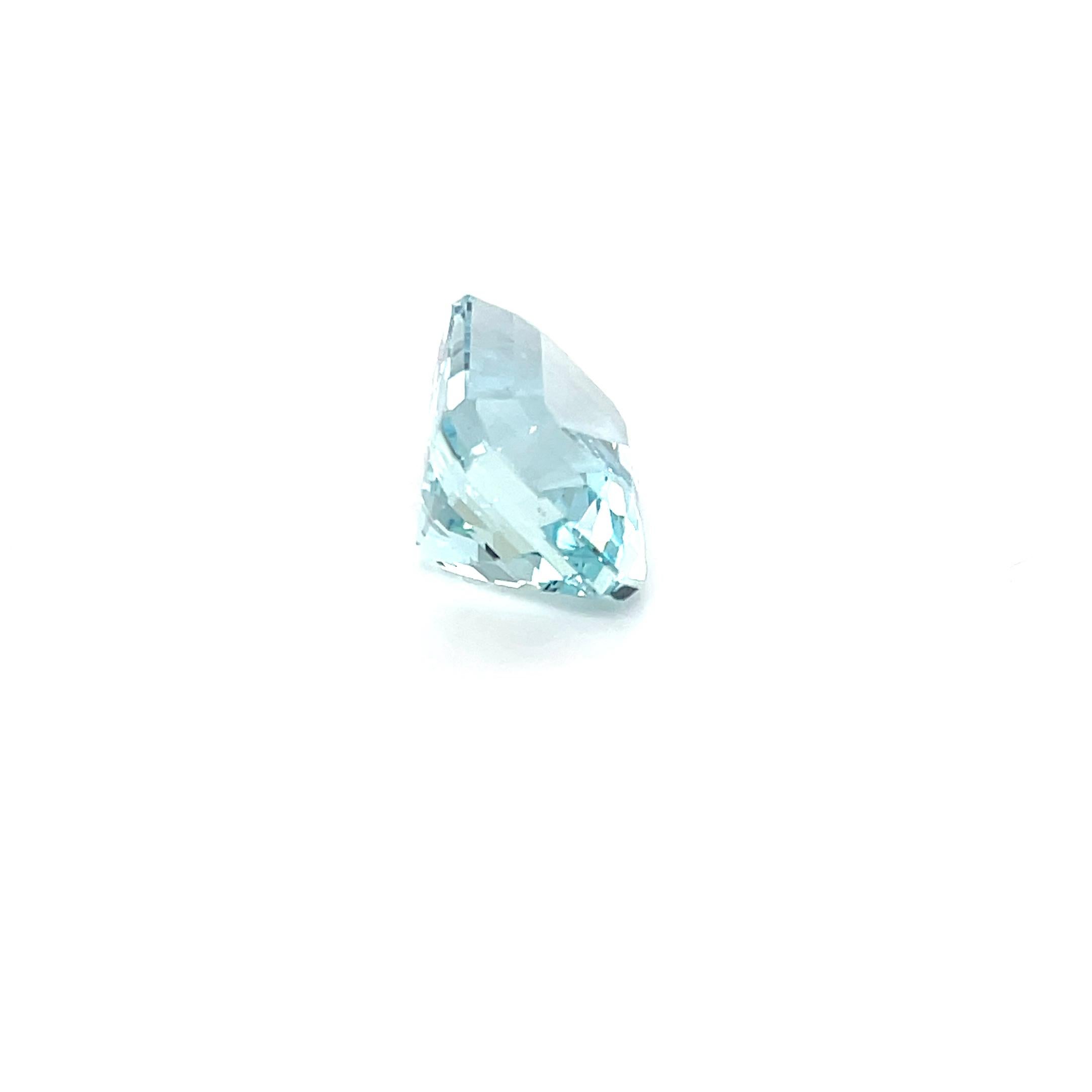 Emerald Cut Aquamarine Loose Gemstone for Jewelry making 16.1x13.1x10.74mm AAAA 16.16 Cts For Sale