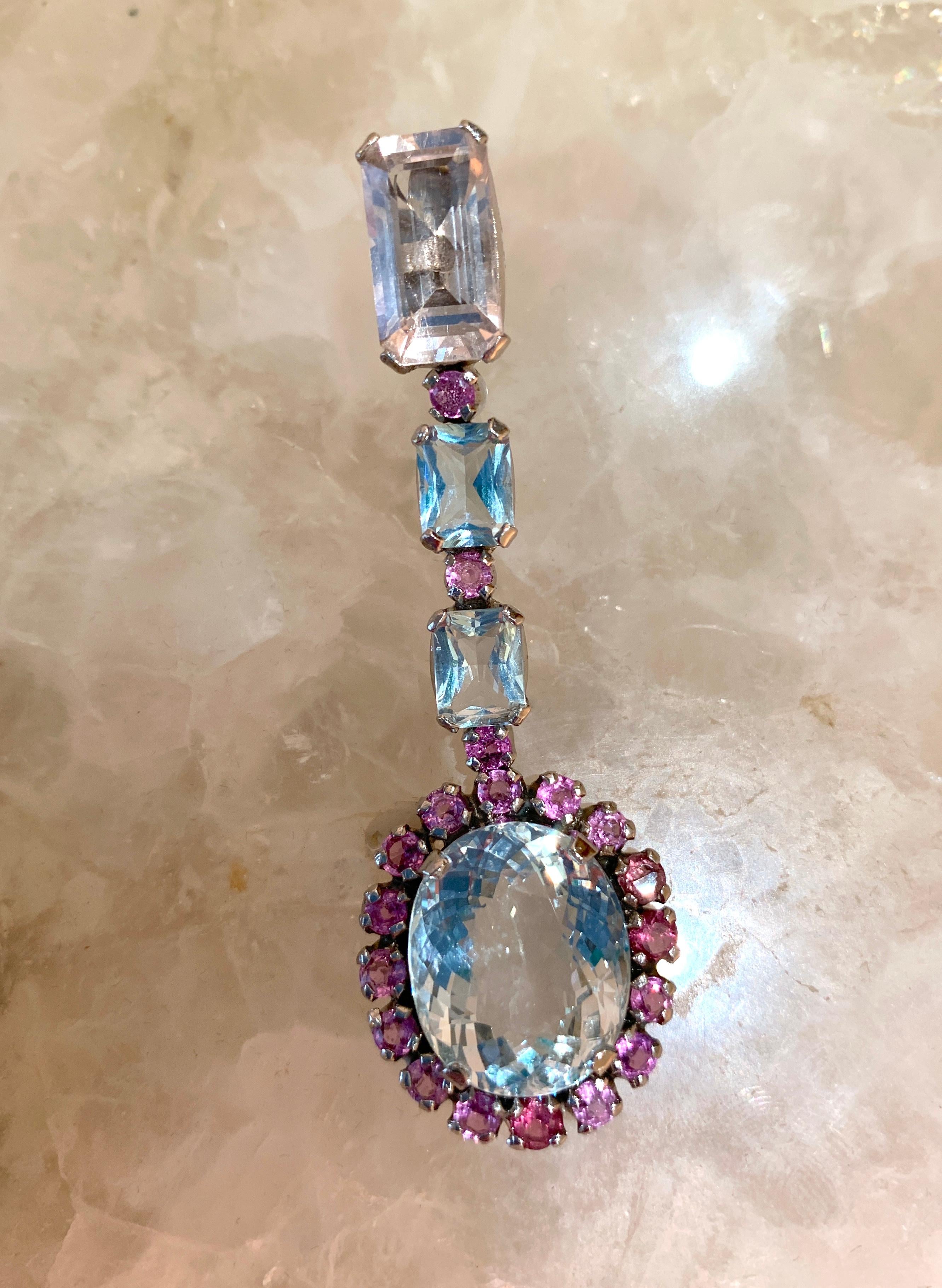 30 Carats of Aquamarine, Morganite and Pink Sapphire Earrings For Sale 2