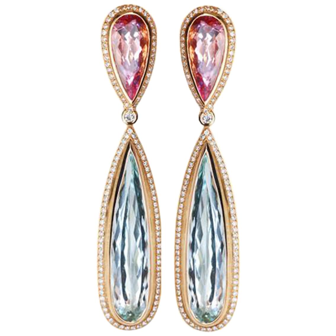 Fine Color Aquamarine Earrings at 1stdibs