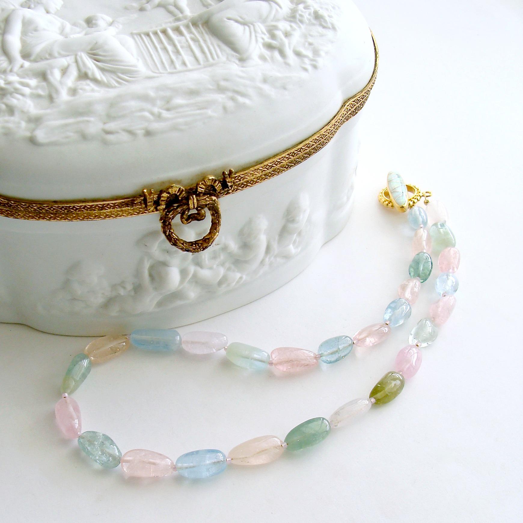 aquamarine and opal necklace