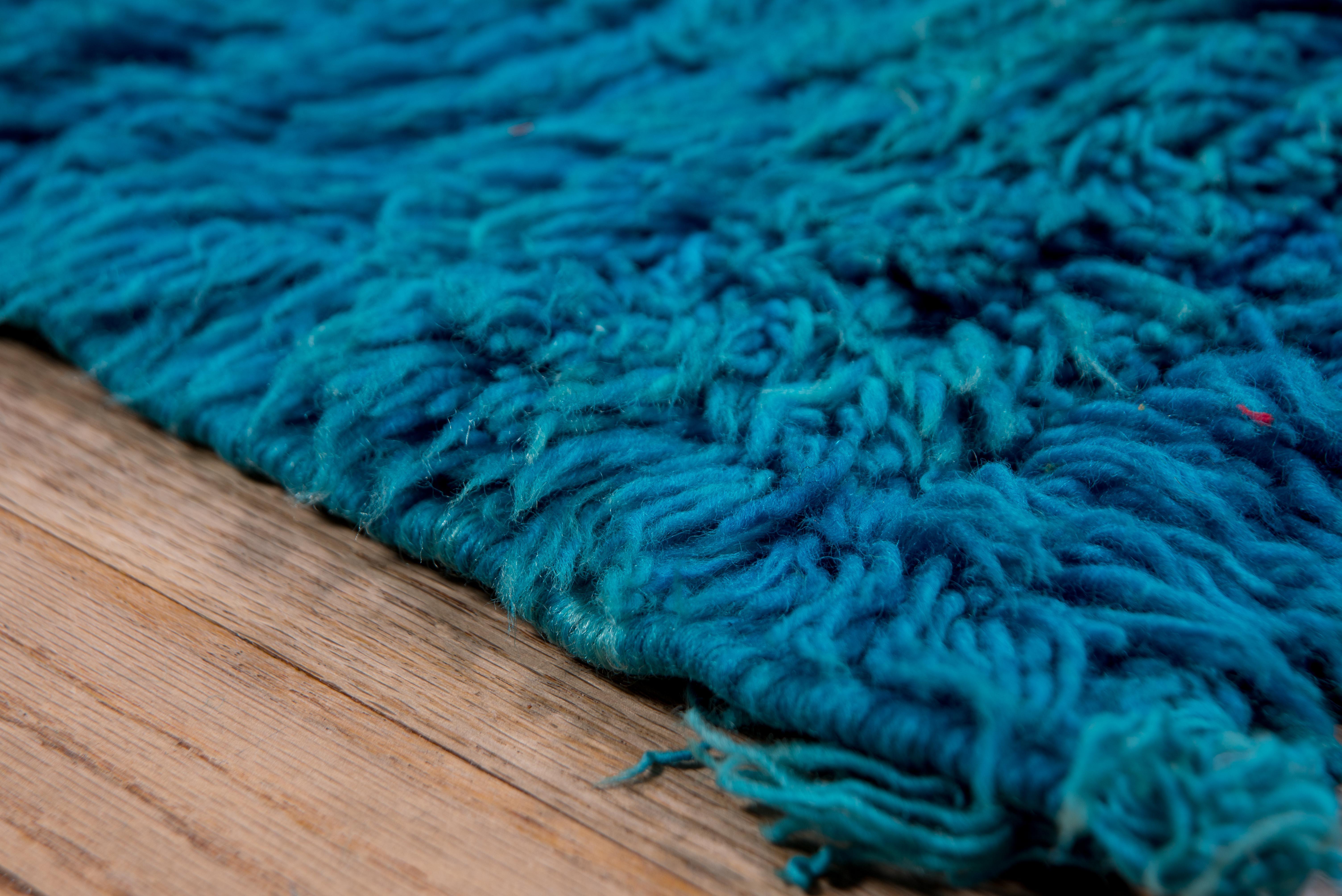 Beautiful aquamarine-like dyed wool, perfect rectangle 
