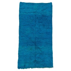 Aquamarine Moroccan Village Rug in Allover Solid Blue