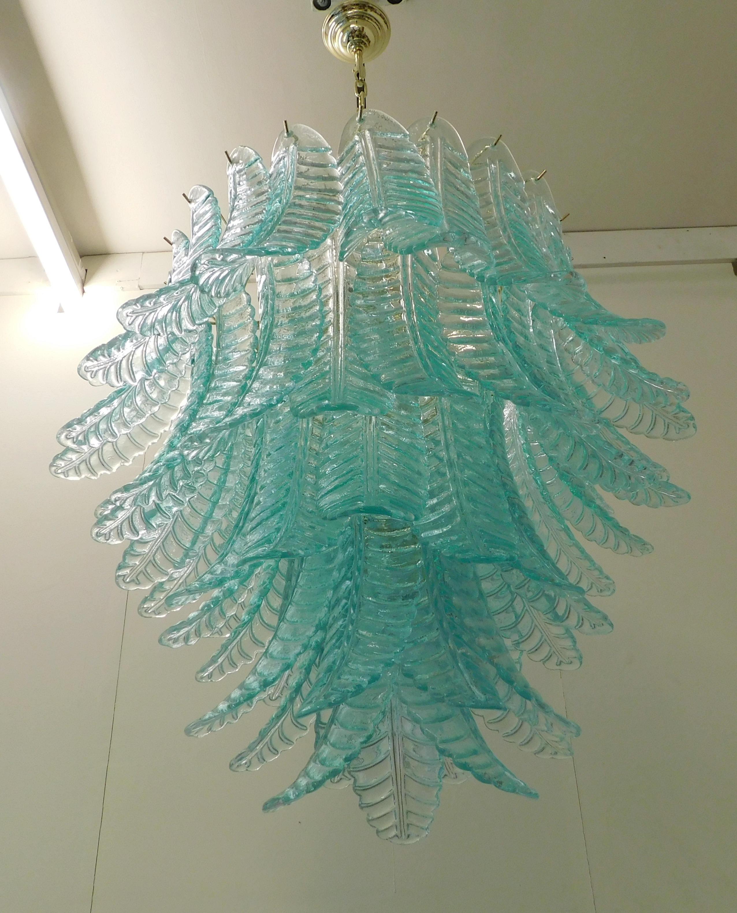 Lámpara de cristal de Murano aguamarina by Fabio Ltd Moderno de mediados de siglo en venta