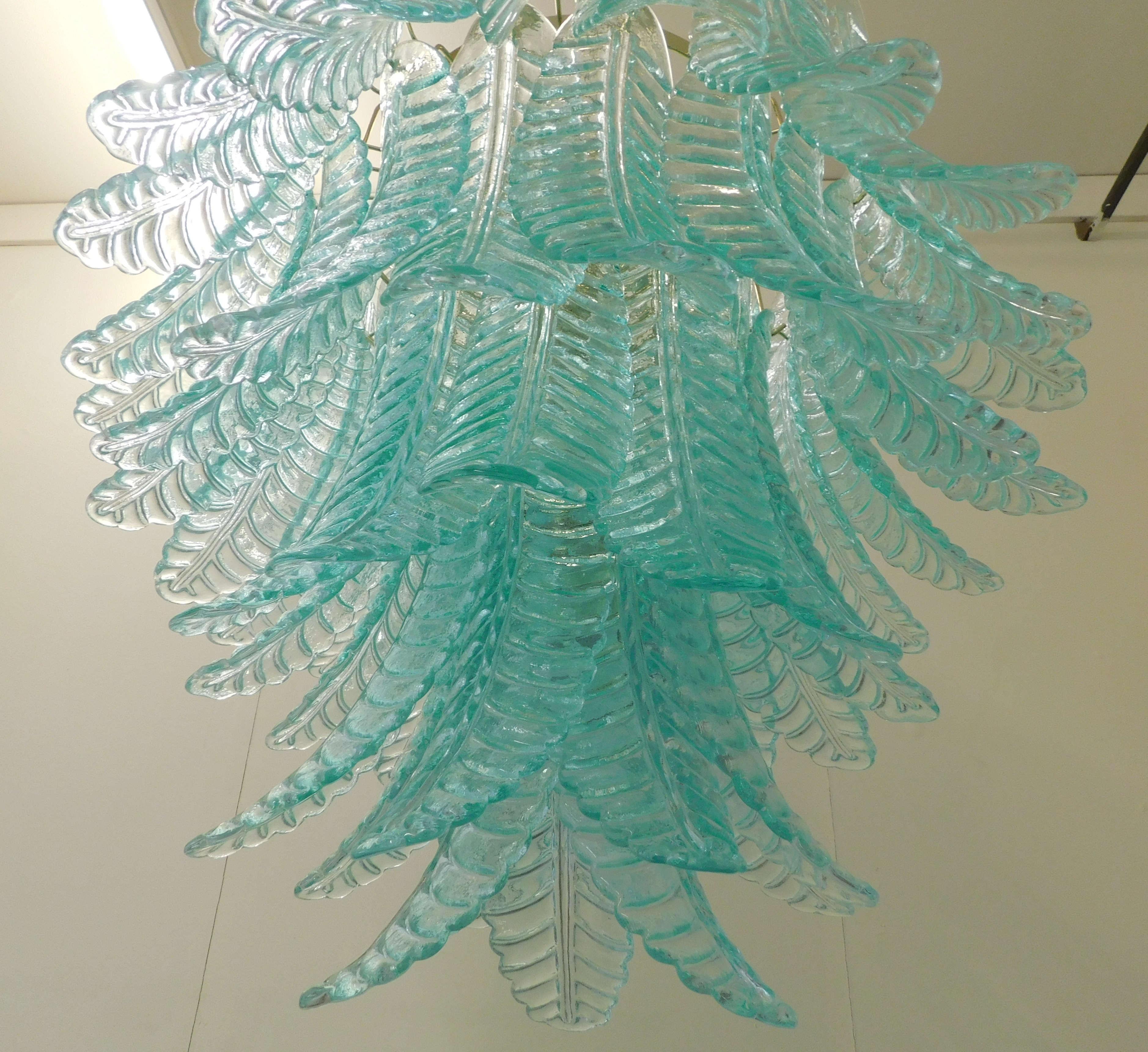 Lámpara de cristal de Murano aguamarina by Fabio Ltd Italiano en venta