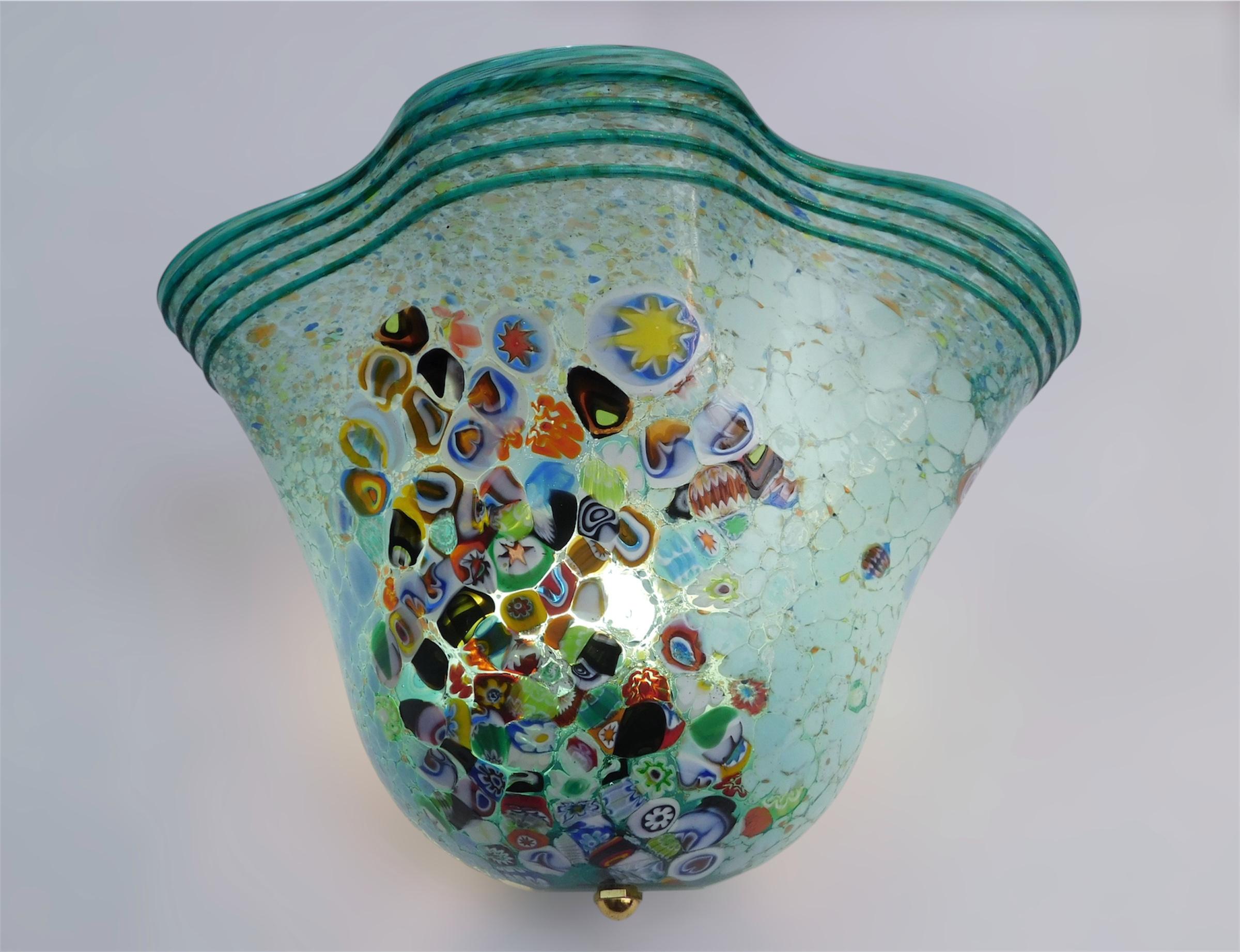 Applique en Murano aigue-marine par La murrina en vente 2