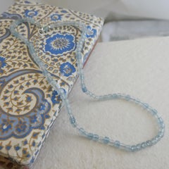 Aquamarin Natürliche Edelstein Perlenkette 18 Zoll