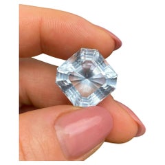 Aquamarine natural Loose gemstone 28.20 ct., Square mixed cut, Origin Nigeria