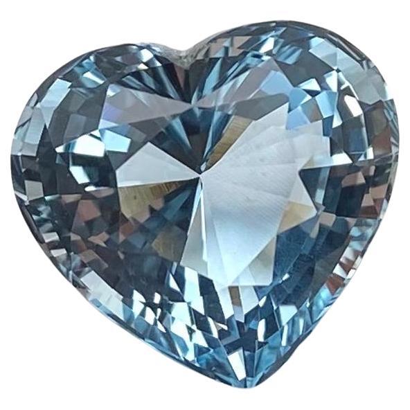Aquamarine natural Loose gemstone 7.72 ct, Heart, Origin Madagascar, Certificate