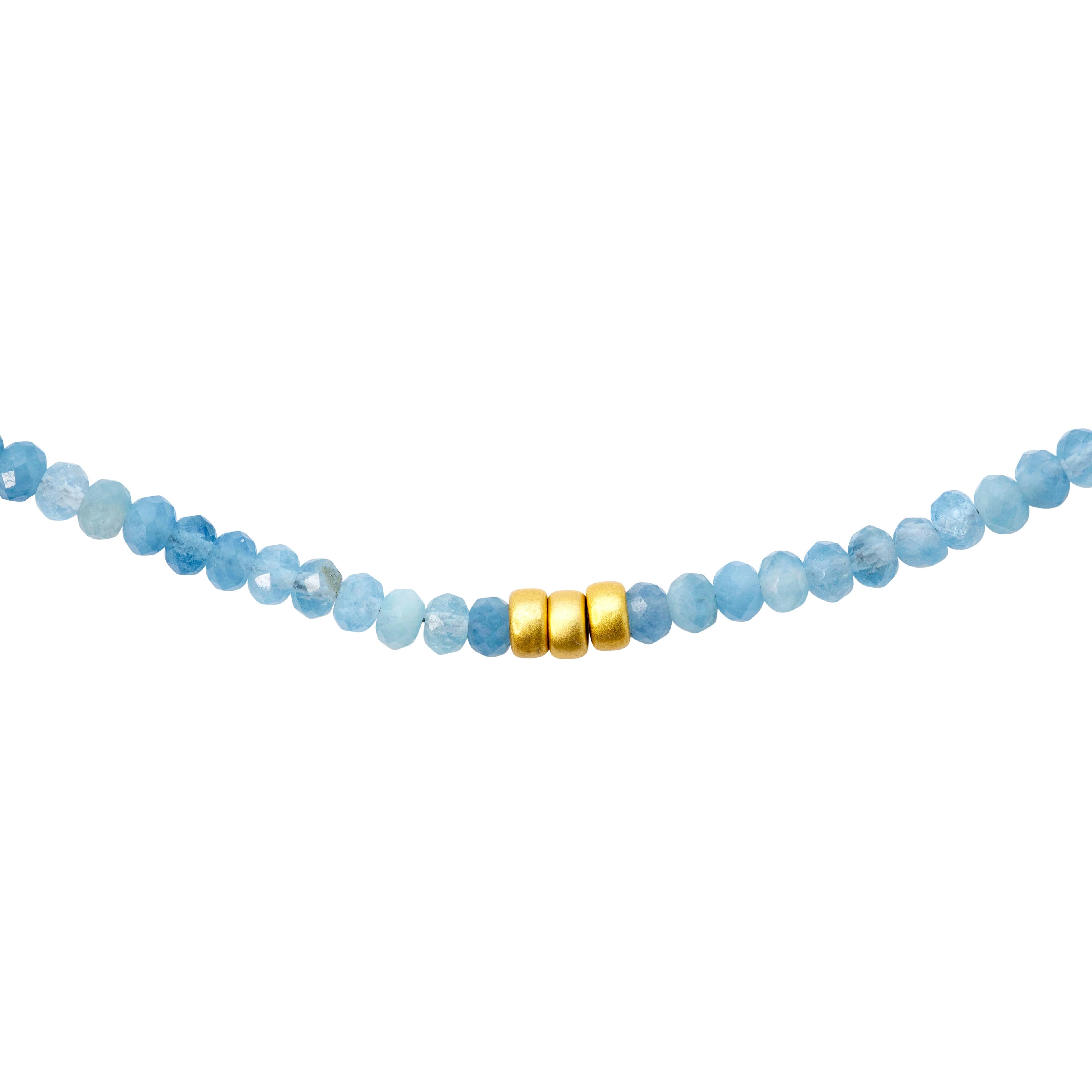 Aquamarine Necklace 14K Gold -by Bombyx House In New Condition For Sale In Westport, CT