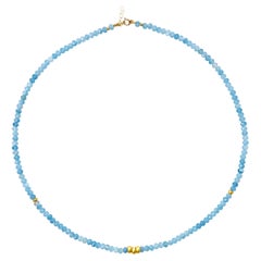 Aquamarine Necklace 14K Gold -by Bombyx House