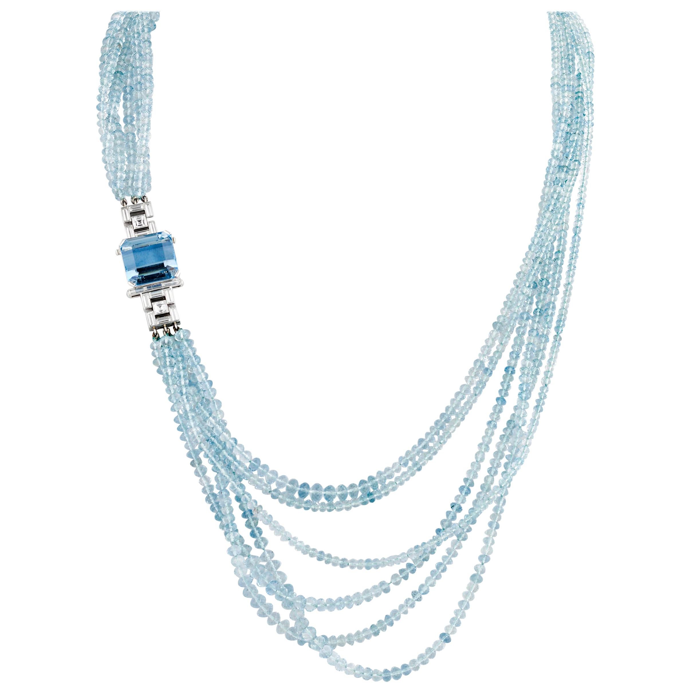 Tiffany Studios Aquamarine Necklace at 1stDibs | tiffany aquamarine necklace,  aquamarine necklace tiffany, aquamarine new orleans
