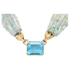 Vintage Aquamarine Necklace 'from the Santa Maria Mines in Brazil' Set