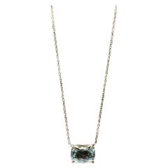 Aquamarine Necklace in 14kt Yellow Gold – 1.31ct, 18in, New