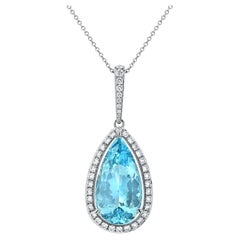 Collana di acquamarina a forma di pera 24,01 carati