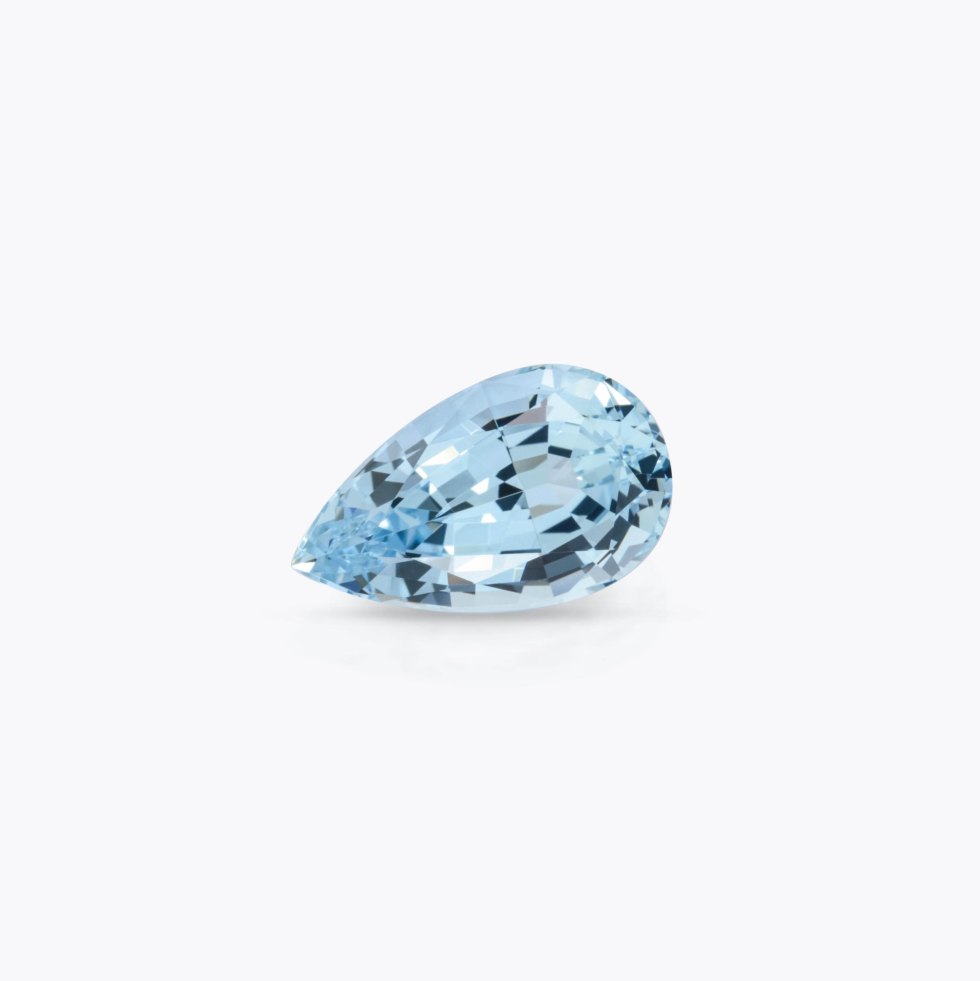 20.82 Carat Pear-Shaped Aquamarine Gemstone – Unmounted Loose Stone  Design Your Dream with Merkaba Beverly Hills.

Fall head over heels for the enchanting allure of our 20.82-carat pear-shaped Aquamarine gemstone, a true masterpiece awaiting your