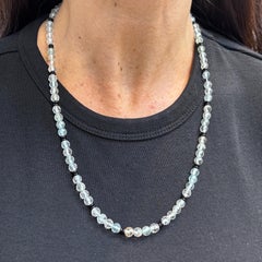 Aquamarine & Onyx Bead Necklace