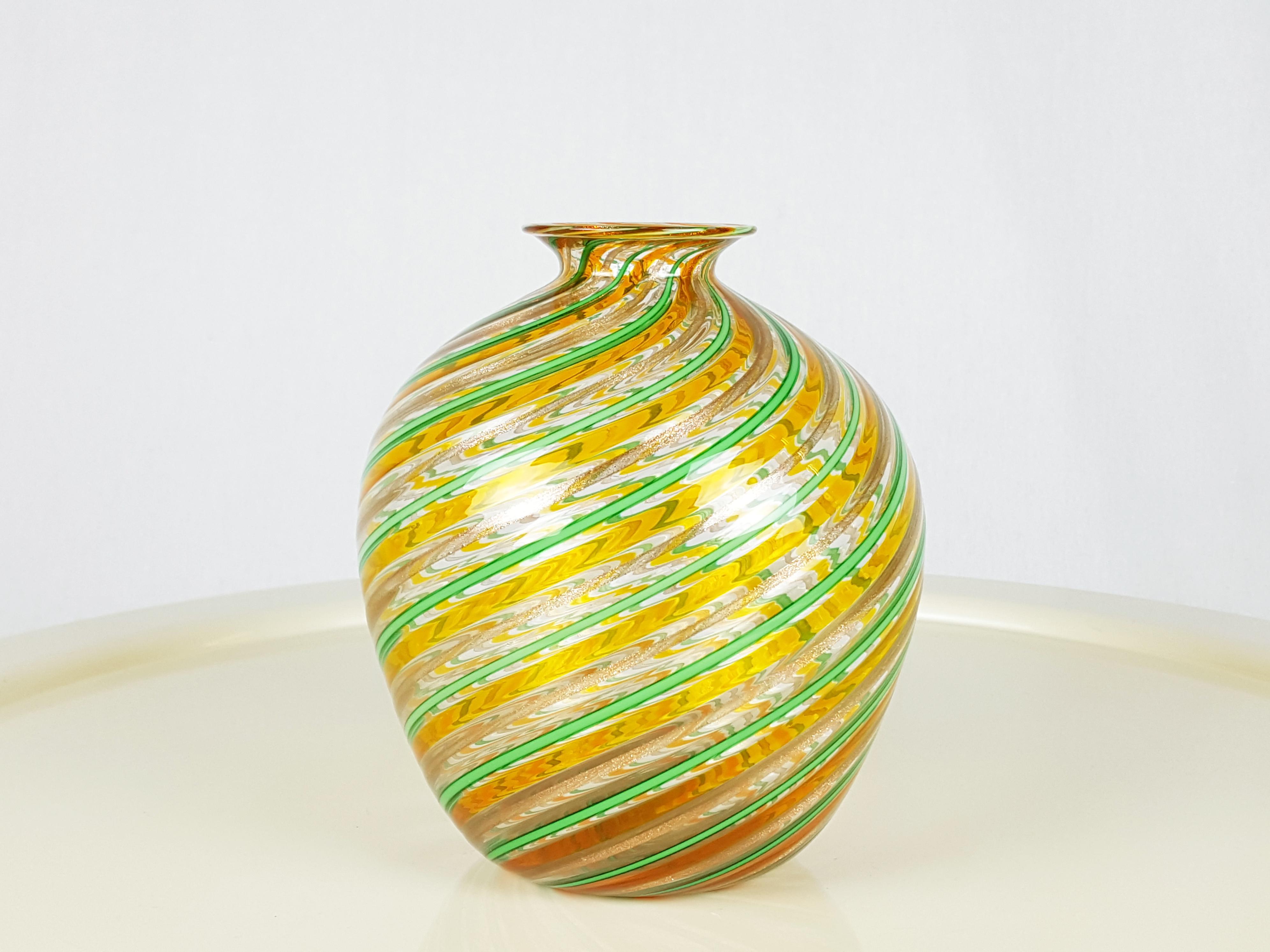 1970 orange glass vase