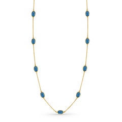 Aquamarine Oval Necklace, 6.88ct in 18K Gold by Tresor Collection