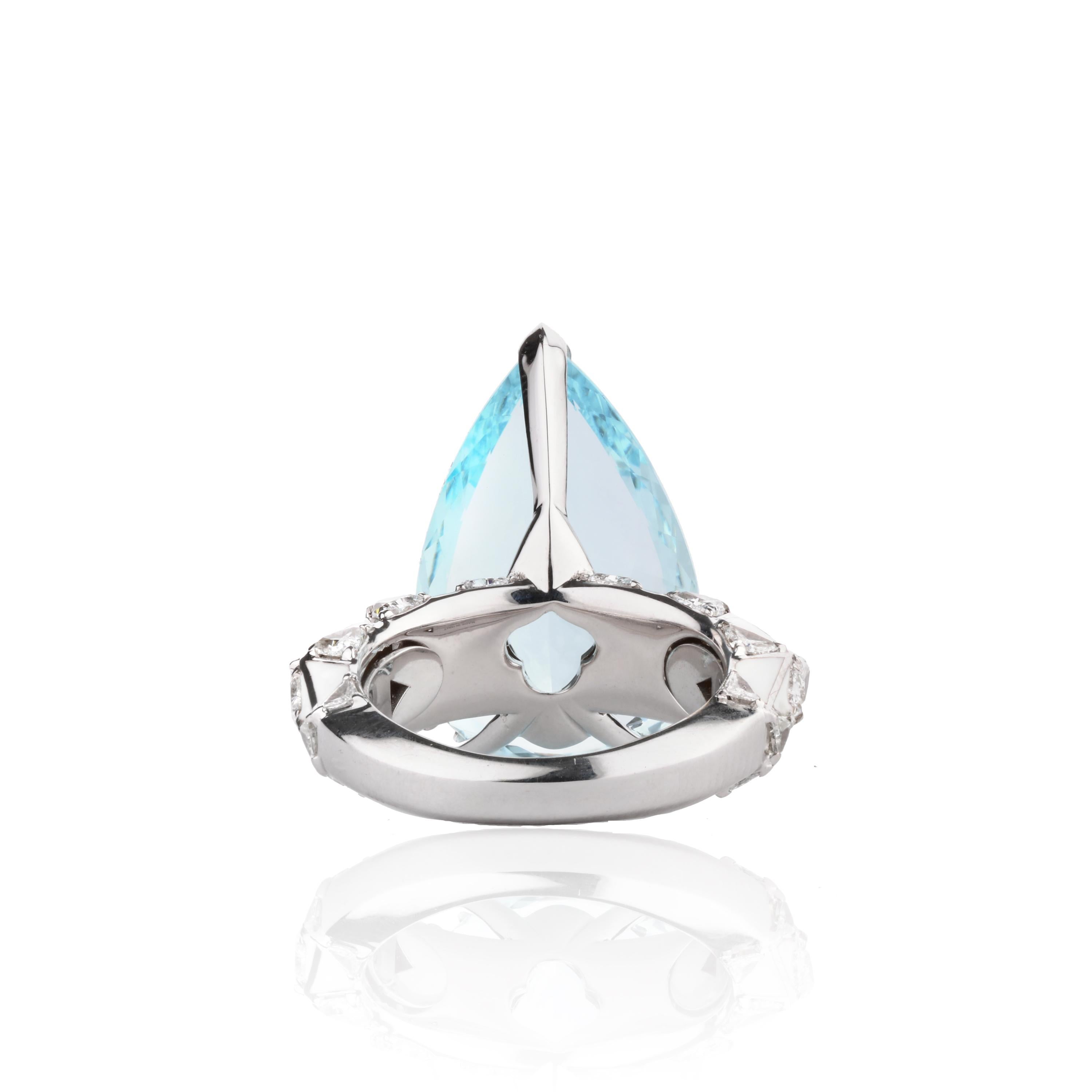 aquamarine pear shaped ring