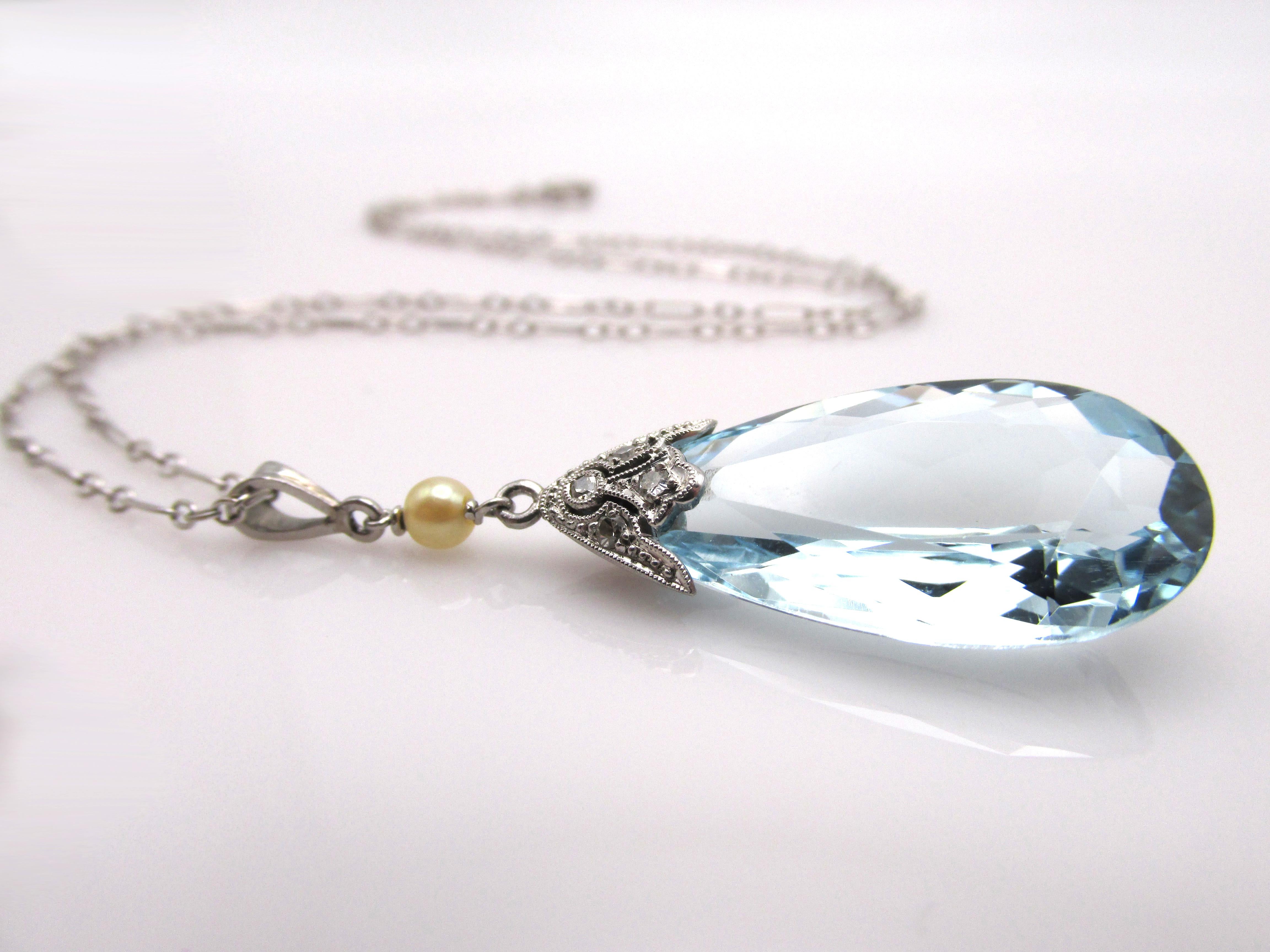 antique aquamarine pendant