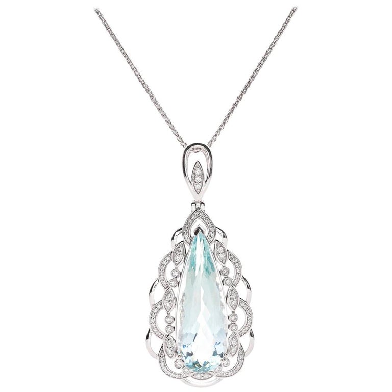 Aquamarine Pendant For Sale at 1stDibs