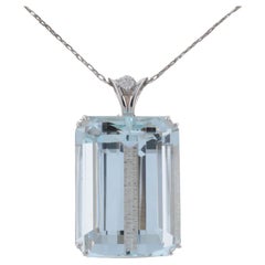 Aquamarine Pendant in 18K White Gold approx 25ct