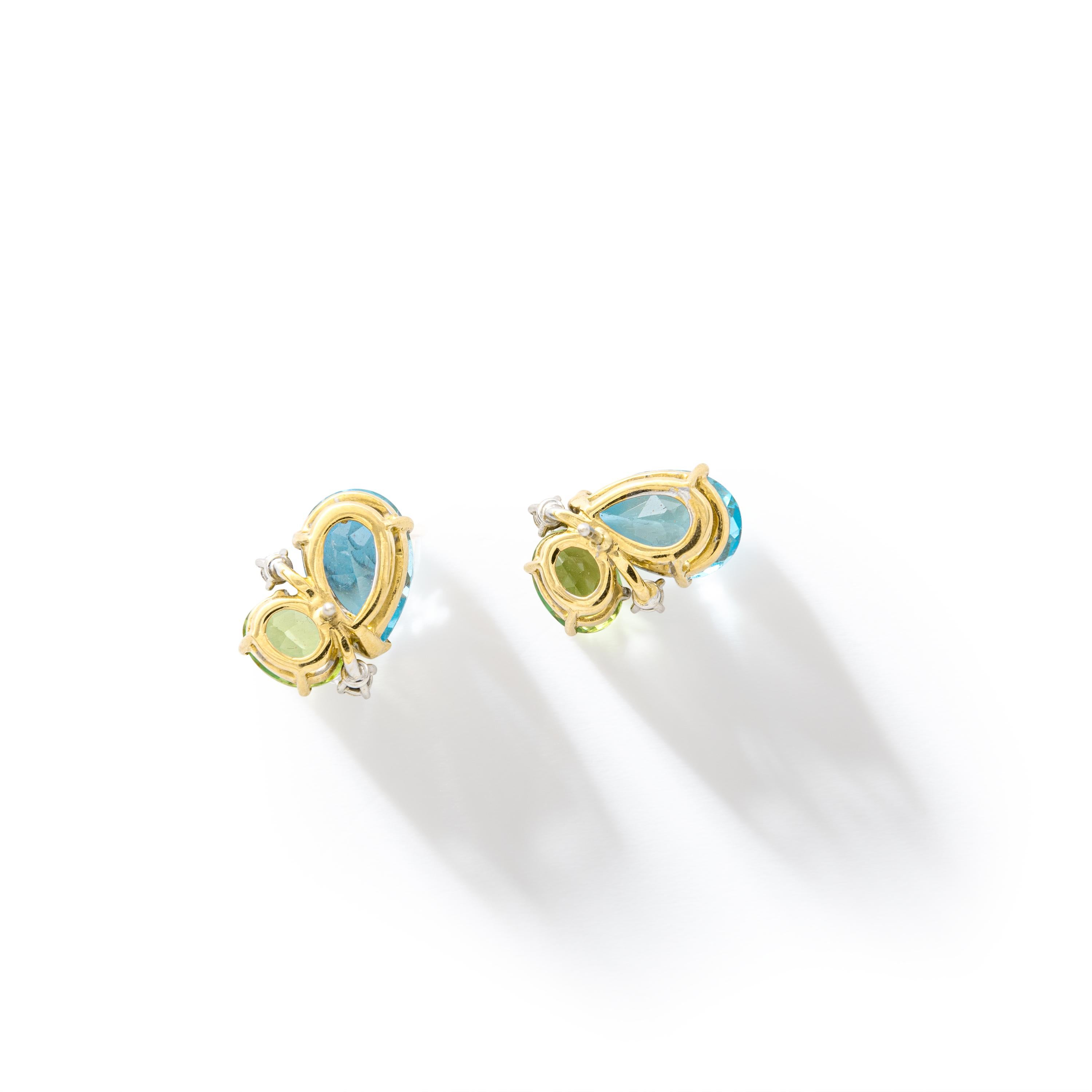 peridot and aquamarine earrings