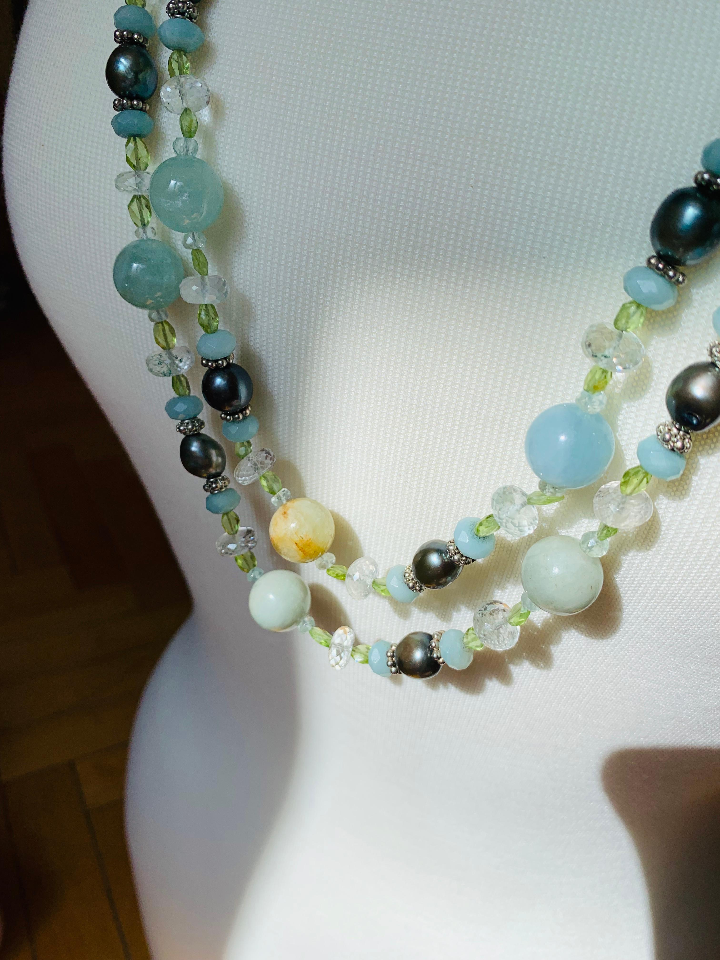 aquamarine and peridot necklace